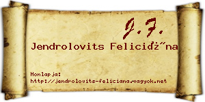 Jendrolovits Feliciána névjegykártya